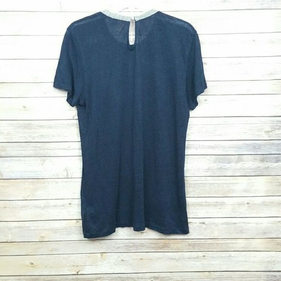 J. Crew Silver Necked Top Size Medium - Picture 6 of 8